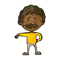 cartoon man making camp gesture N20