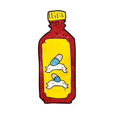 cartoon old bottle of pills N7