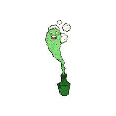 cartoon spooky ghost in bottle N7