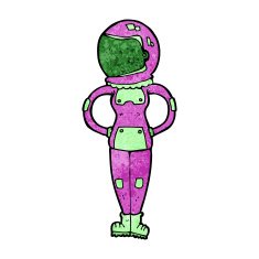 cartoon female astronaut N18