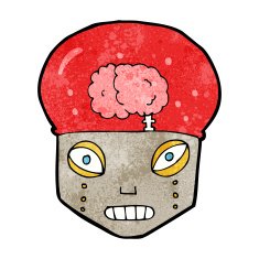 cartoon spooky robot head N8