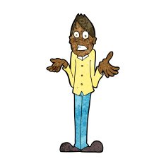 Cartoon Man Shrugging Shoulders N48
