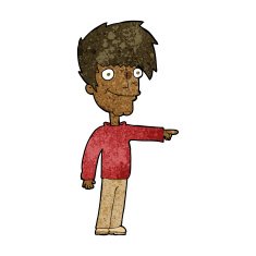 cartoon happy man pointing N40