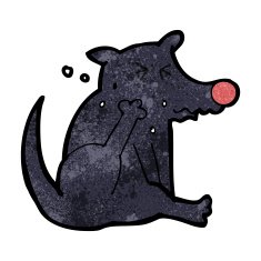 Cartoon Dog Scratching N9