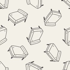 bed doodle seamless pattern background N2