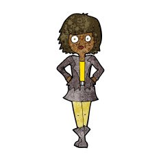 cartoon girl in jacket N6