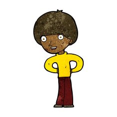 cartoon happy boy with hands on hips N6