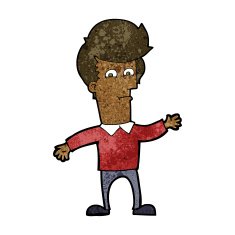 cartoon waving man N48