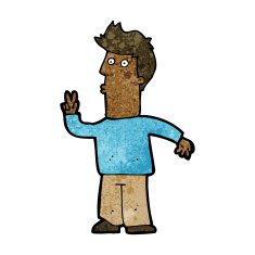 cartoon man signaling with hand N7