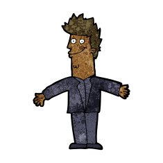 cartoon happy man with open arms N8