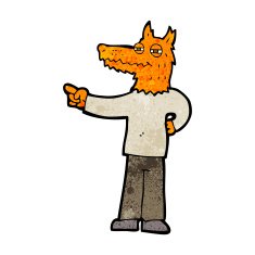 cartoon pointing fox man N3