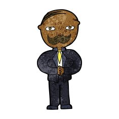 cartoon old man with mustache N17