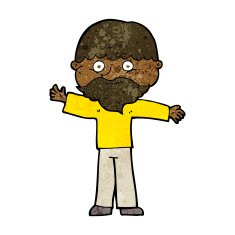 cartoon happy man with beard N31