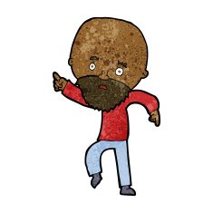 cartoon worried old man pointing N7