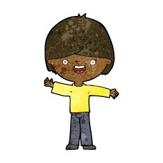 cartoon happy boy N163