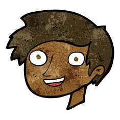 cartoon happy boy face N29