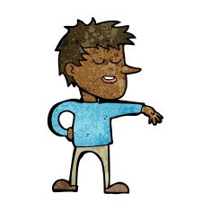 cartoon man making dismissive gesture N12