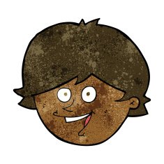 cartoon happy boy face N30
