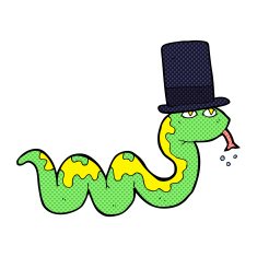 cartoon snake in top hat N2