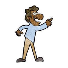cartoon man pointing and laughing N25