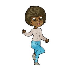 Cartoon Woman Waving N213