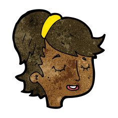 cartoon pretty female face N58