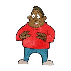 cartoon excited overweight man N7