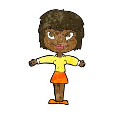 cartoon woman with open amrs N5