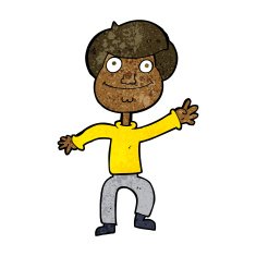 cartoon happy man waving N25