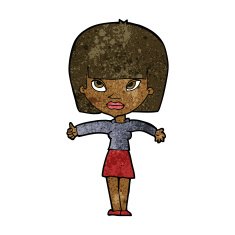 cartoon woman giving thumbs up symbol N42