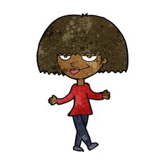 cartoon smug looking woman N6