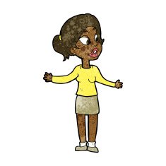 cartoon pretty woman explaining something N7