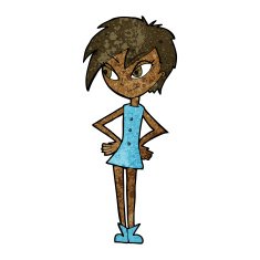 Cartoon Girl With Hands On Hips N15