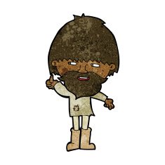 cartoon hippie man in wellington boots N7