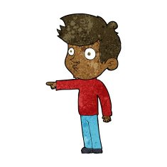 cartoon pointing boy N21