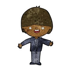 cartoon happy boy with open arms N12