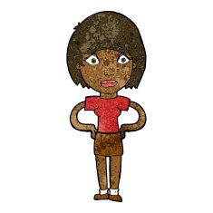 cartoon worried woman N51