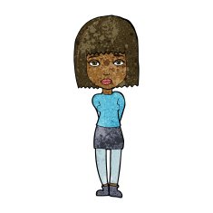 cartoon serious girl N6
