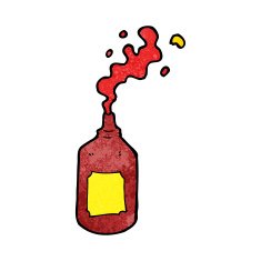 cartoon squirting ketchup bottle N3