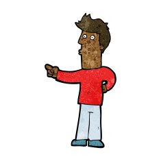 Cartoon Man Pointing N141