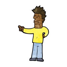 Cartoon Man Pointing N143