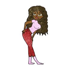 cartoon attractive woman looking surprised N7