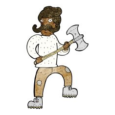 cartoon man with axe N6