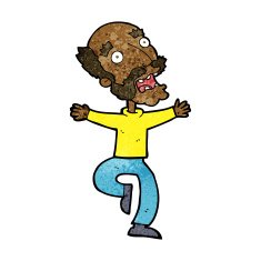 cartoon old man having a fright N6