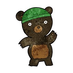 cute cartoon black bear N38