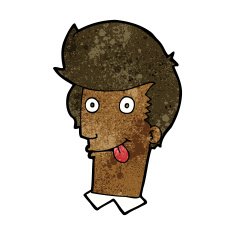 cartoon man with tongue hanging out N6