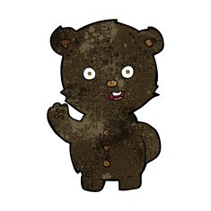 cute cartoon black bear N39