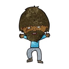 cartoon happy man with beard N32