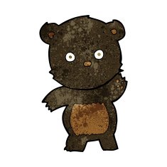 cute cartoon black bear N40