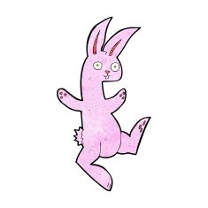funny cartoon pink rabbit N3